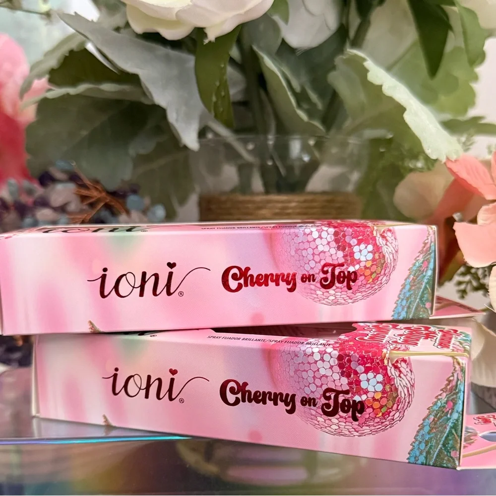 🆕🍒 IONI LIMITED EDITION CHERRY ON TOP SHIMMER SETTING SPRAY SET OF 2. BRAND NEW